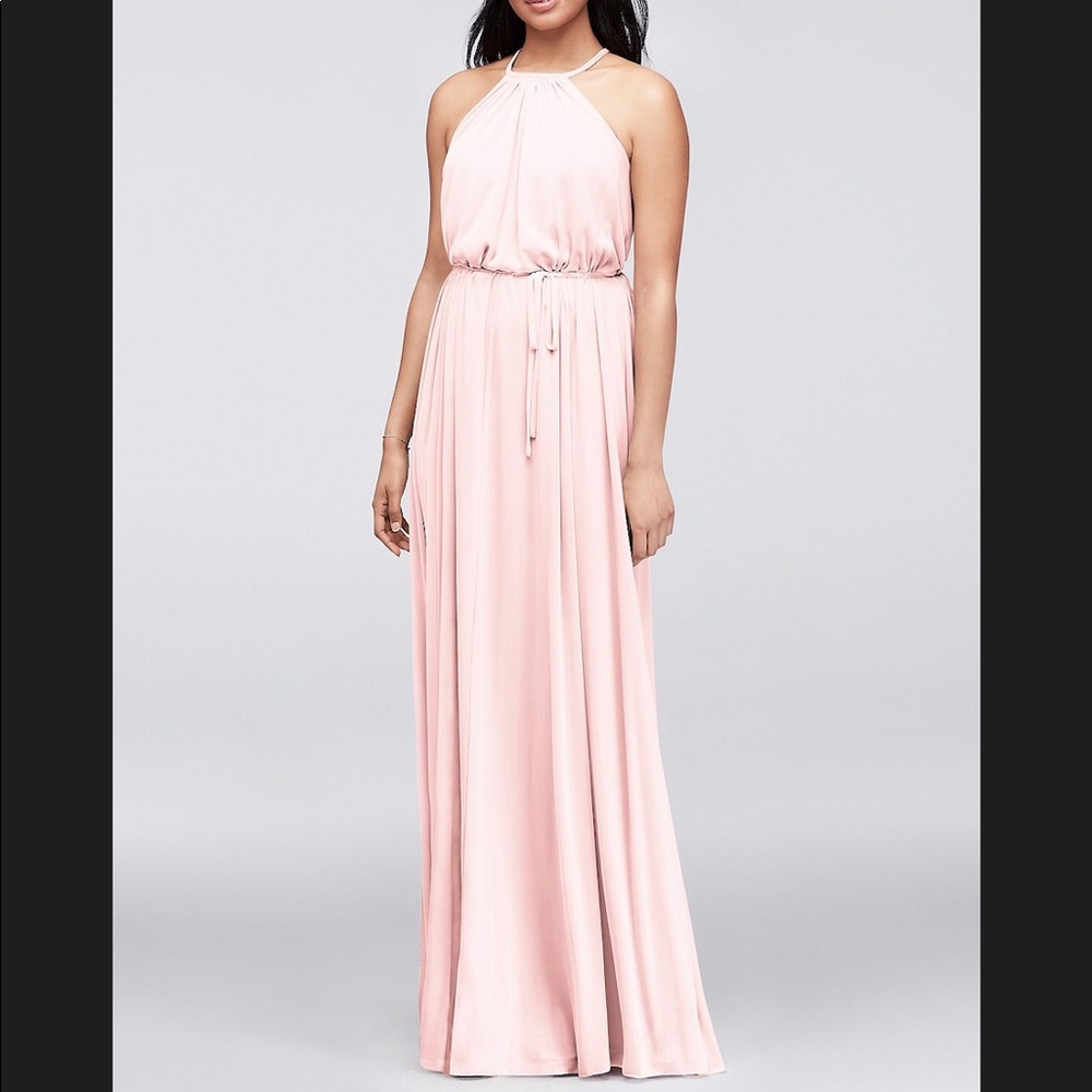 Long petal bridesmaid dress